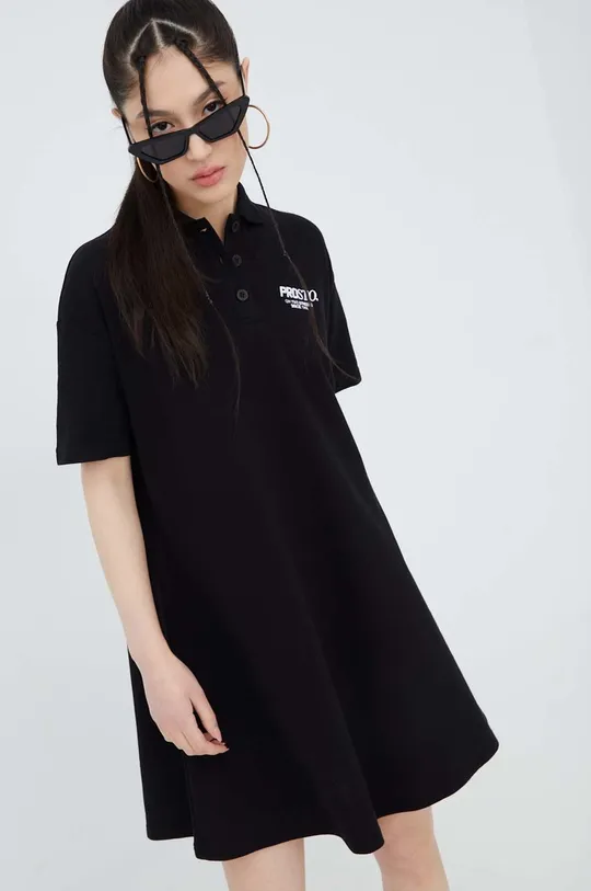 μαύρο Βαμβακερό φόρεμα Prosto Mortie Γυναικεία