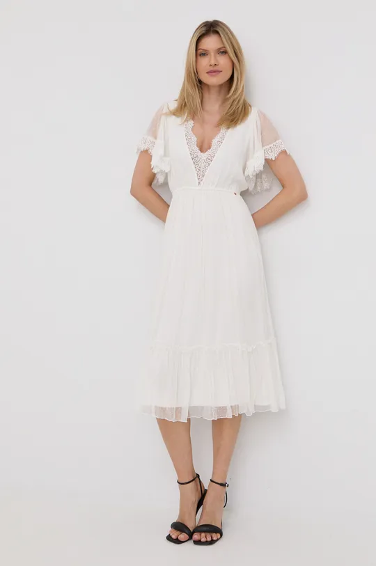 biały Nissa sukienka jedwabna Damski