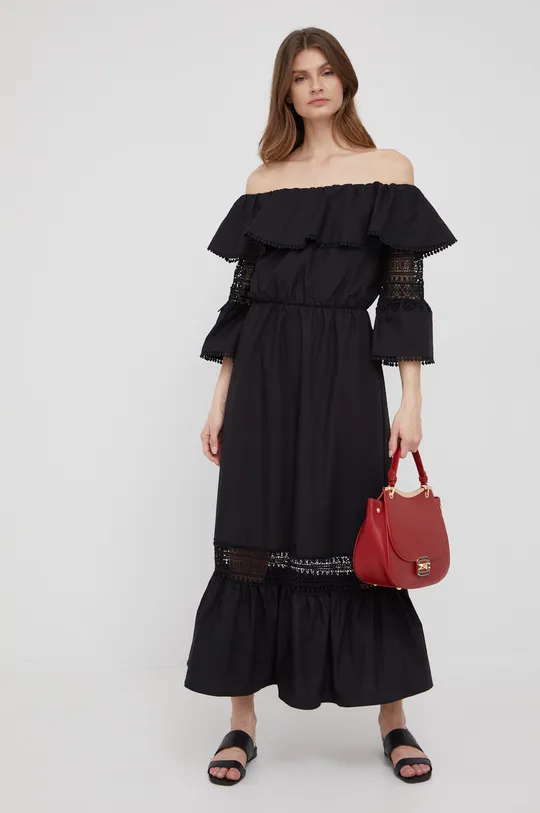 μαύρο Βαμβακερό φόρεμα XT Studio Γυναικεία