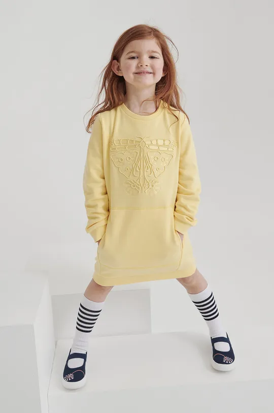 жёлтый Хлопковое детское платье Reima Для девочек