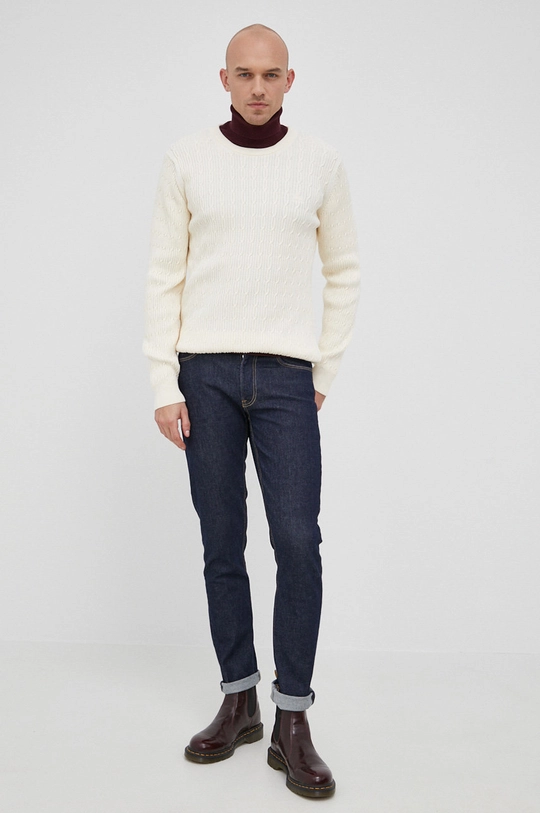 Gant Sweter bawełniany 8030114 beżowy