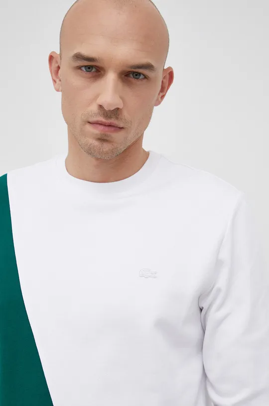 λευκό Βαμβακερή μπλούζα Lacoste Ανδρικά