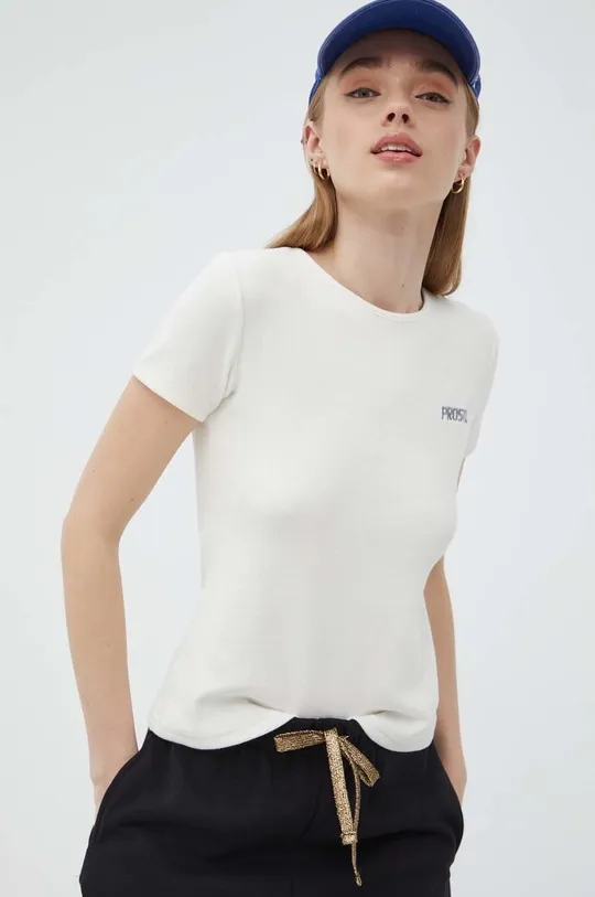 λευκό Βαμβακερό μπλουζάκι Prosto Clerk Γυναικεία