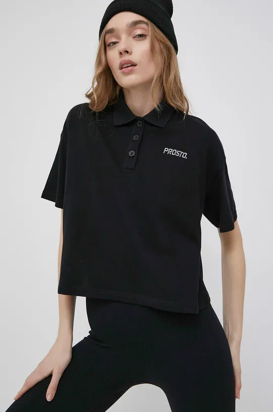 Βαμβακερό μπλουζάκι Prosto Iga μαύρο
