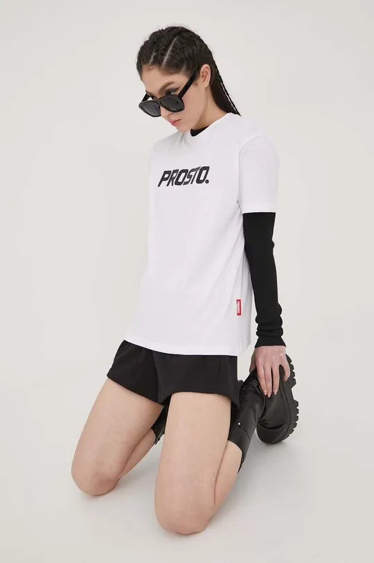 λευκό Βαμβακερό μπλουζάκι Prosto Clazzy Γυναικεία
