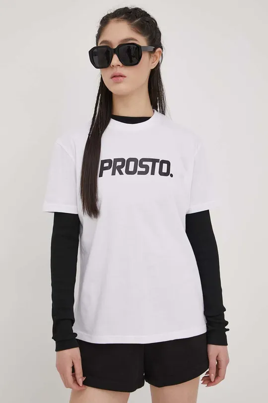 Βαμβακερό μπλουζάκι Prosto Clazzy λευκό