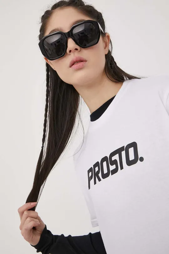 λευκό Βαμβακερό μπλουζάκι Prosto Clazzy