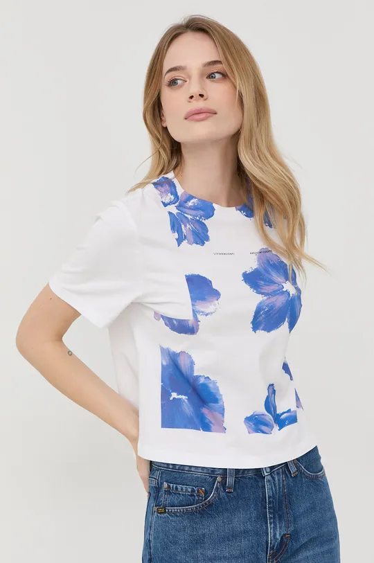 блакитний Бавовняна футболка Liviana Conti Жіночий