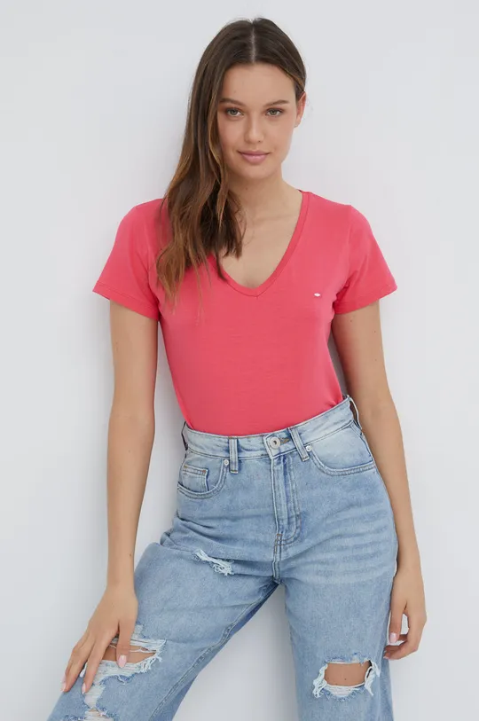 ροζ Μπλουζάκι Cross Jeans Γυναικεία