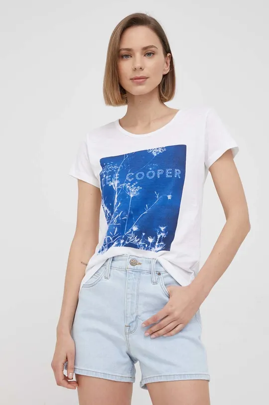biela Bavlnené tričko Lee Cooper
