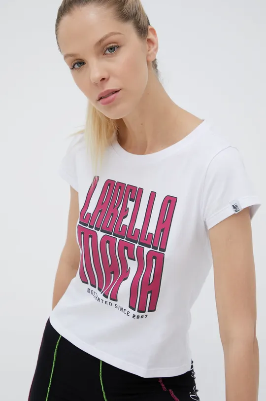 biały LaBellaMafia t-shirt bawełniany Damski