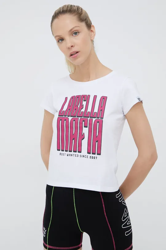 λευκό Βαμβακερό μπλουζάκι LaBellaMafia