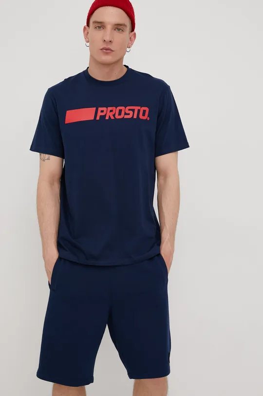 Бавовняна футболка Prosto Retr темно-синій