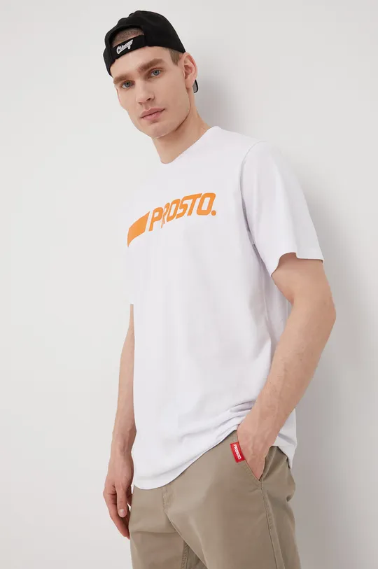 λευκό Βαμβακερό μπλουζάκι Prosto Retr Ανδρικά