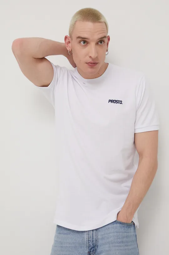λευκό Βαμβακερό μπλουζάκι Prosto Mode Ανδρικά