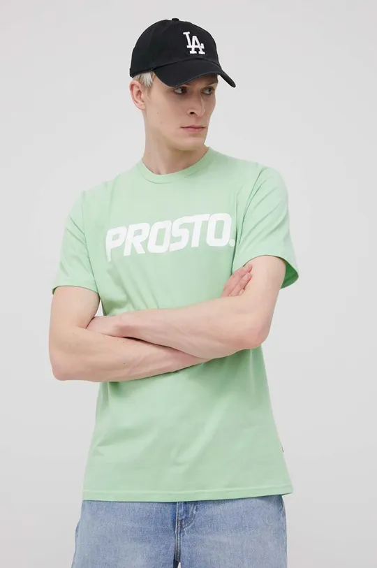 πράσινο Βαμβακερό μπλουζάκι Prosto Classic Ανδρικά