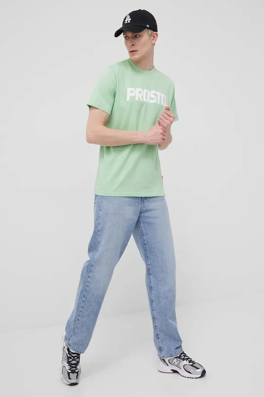 Βαμβακερό μπλουζάκι Prosto Classic πράσινο