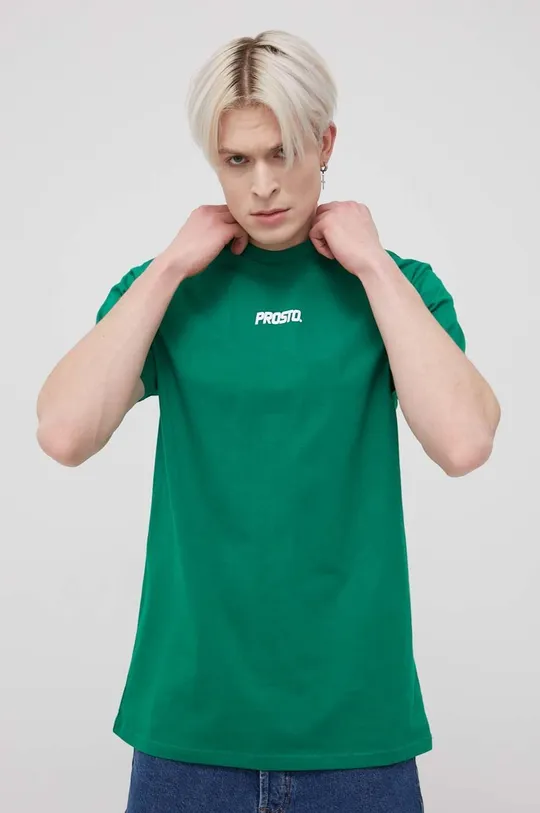 πράσινο Βαμβακερό μπλουζάκι Prosto Smallog Ανδρικά