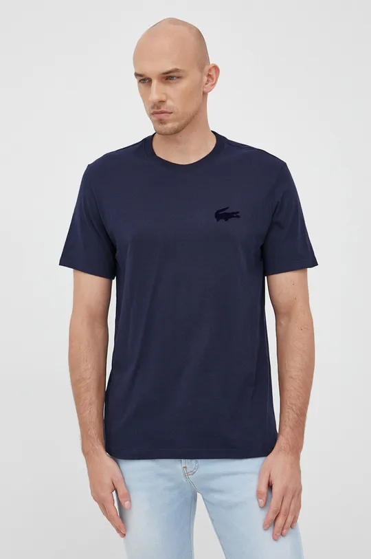 σκούρο μπλε Βαμβακερό μπλουζάκι Lacoste