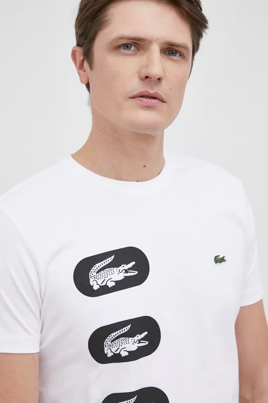 biały Lacoste T-shirt bawełniany TH7053