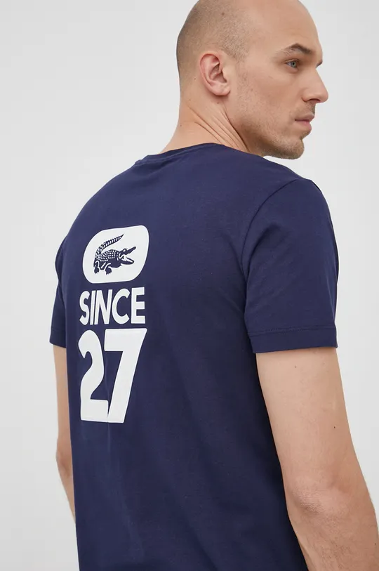 granatowy Lacoste T-shirt bawełniany TH7053 Męski