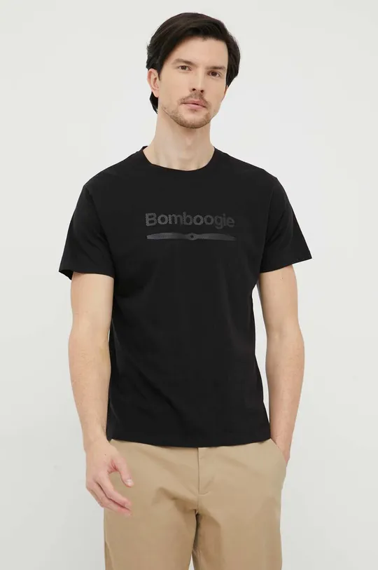 μαύρο Βαμβακερό μπλουζάκι Bomboogie