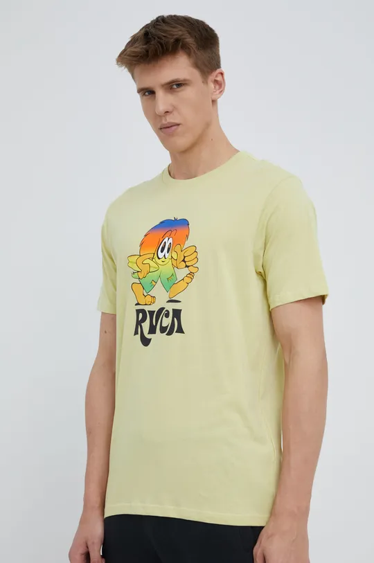 πράσινο Βαμβακερό μπλουζάκι RVCA