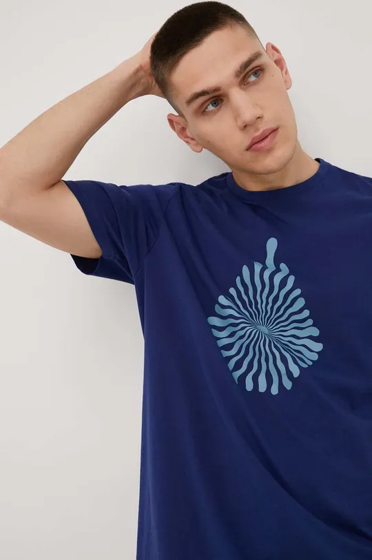 niebieski Volcom t-shirt bawełniany