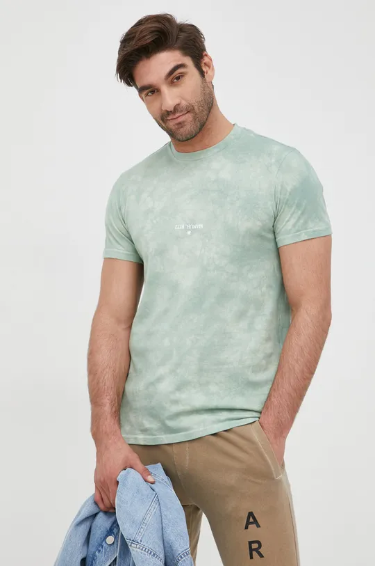 zielony Manuel Ritz t-shirt bawełniany Męski