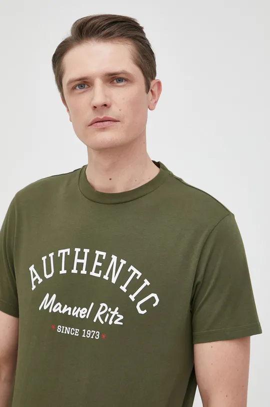 πράσινο Βαμβακερό μπλουζάκι Manuel Ritz