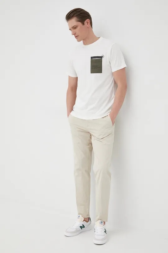 biały Manuel Ritz t-shirt bawełniany Męski