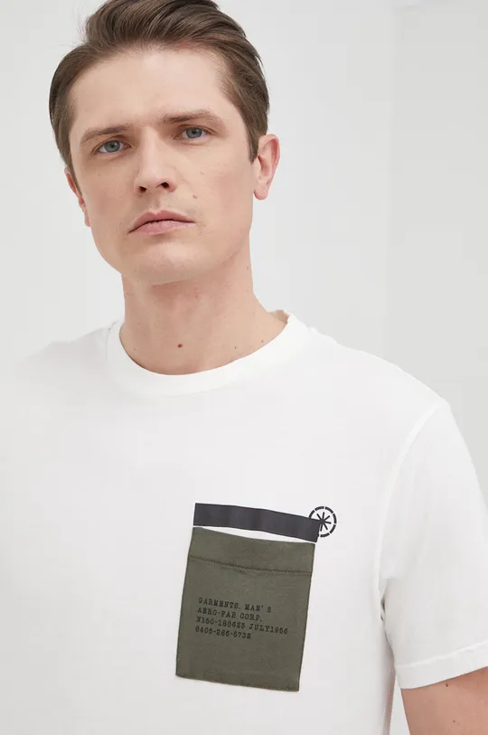 λευκό Βαμβακερό μπλουζάκι Manuel Ritz