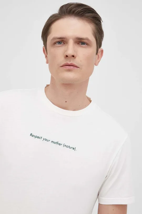 beżowy Manuel Ritz t-shirt bawełniany