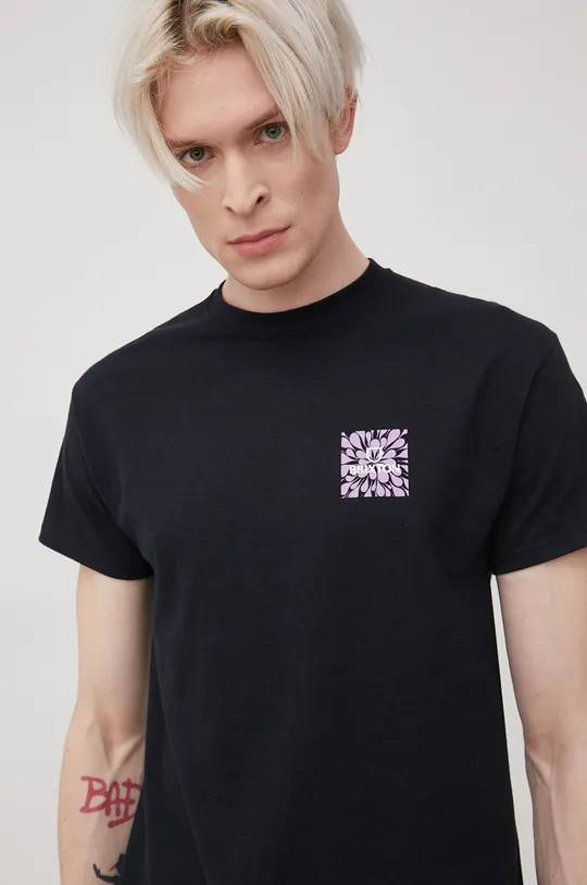 μαύρο Βαμβακερό μπλουζάκι Brixton