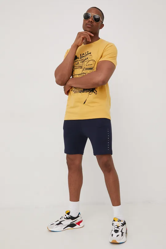 Βαμβακερό μπλουζάκι Lee Cooper κίτρινο