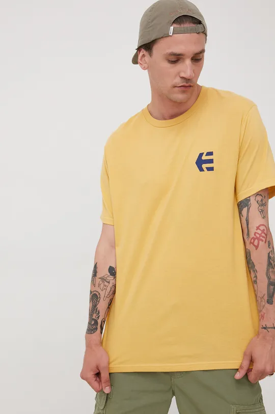 κίτρινο Βαμβακερό μπλουζάκι Etnies