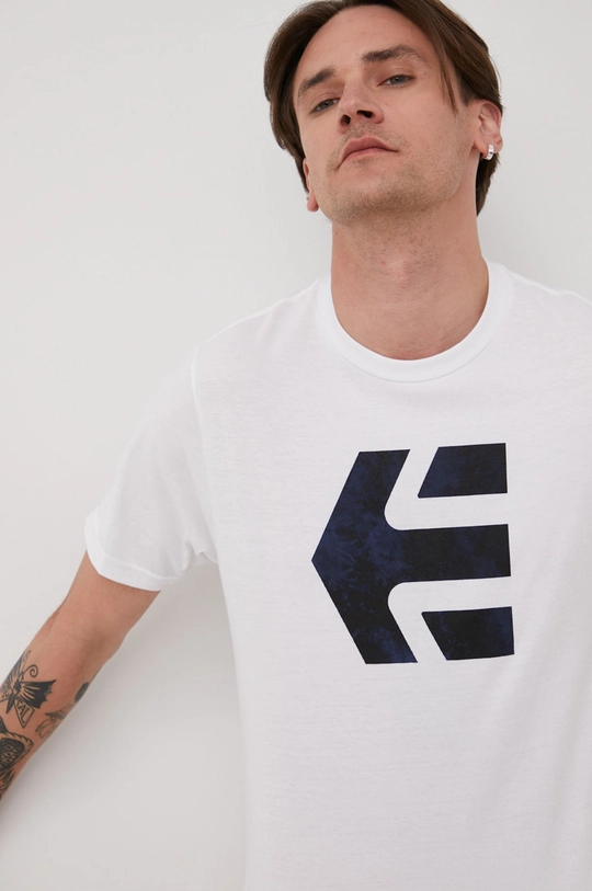 bela Bombažen t-shirt Etnies Moški