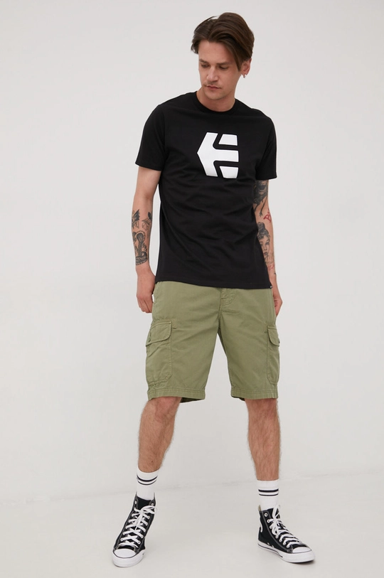 czarny Etnies t-shirt bawełniany Męski