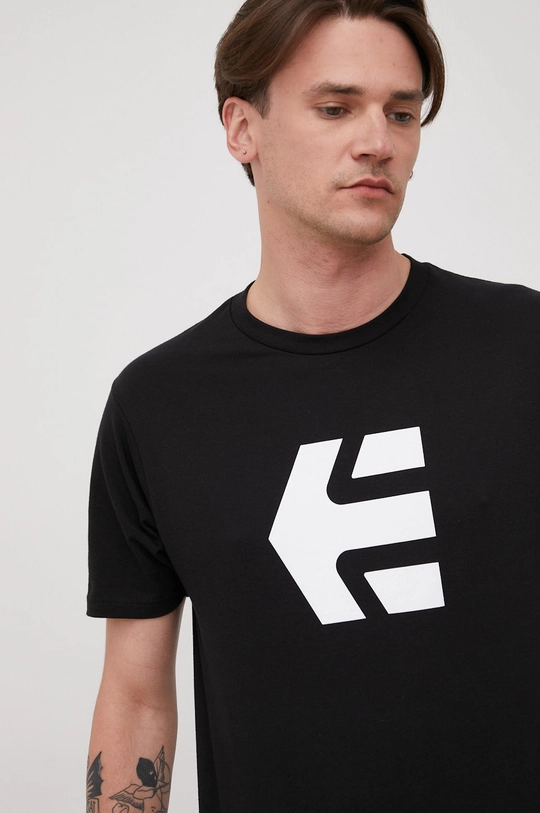 czarny Etnies t-shirt bawełniany