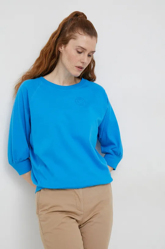 modra Bombažen pulover Mos Mosh Ženski