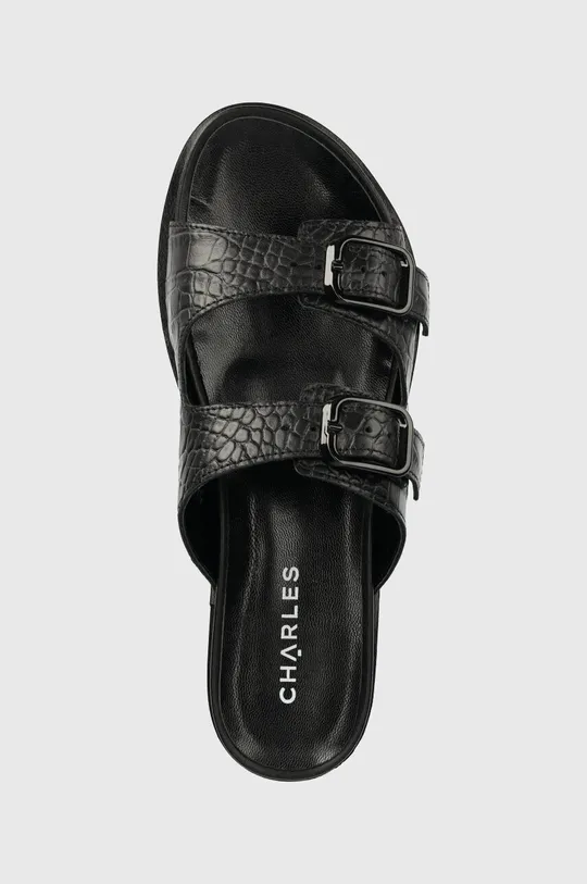 μαύρο Δερμάτινες παντόφλες Charles Footwear Luisa
