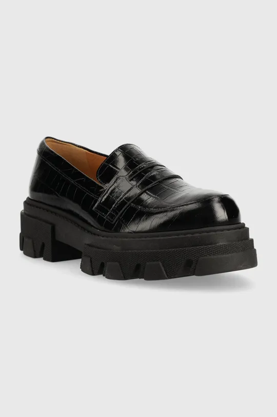 Δερμάτινα μοκασίνια Charles Footwear Mey μαύρο