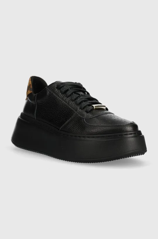 Δερμάτινα αθλητικά παπούτσια Charles Footwear Zana μαύρο