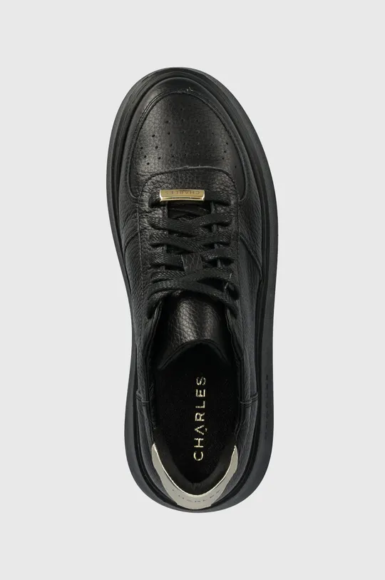 μαύρο Δερμάτινα αθλητικά παπούτσια Charles Footwear Zana