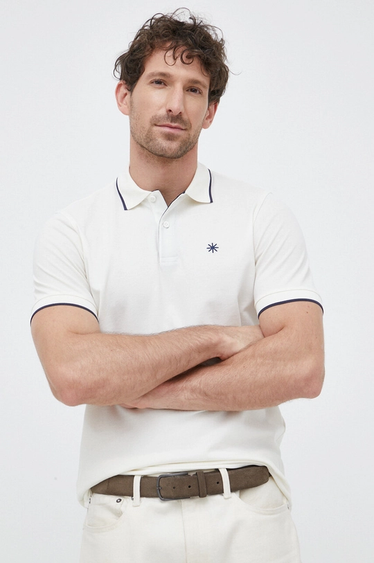 Manuel Ritz tricou polo bumbac bej 3432M552.233446