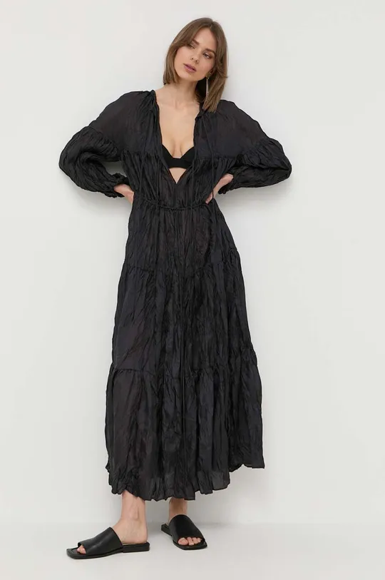 μαύρο Μεταξωτό φόρεμα Liviana Conti Γυναικεία