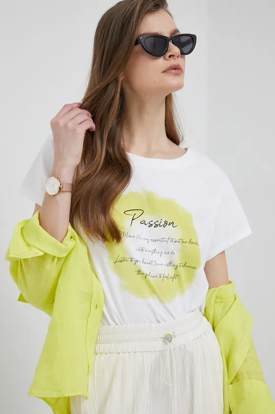 κίτρινο Βαμβακερό μπλουζάκι Mos Mosh Γυναικεία