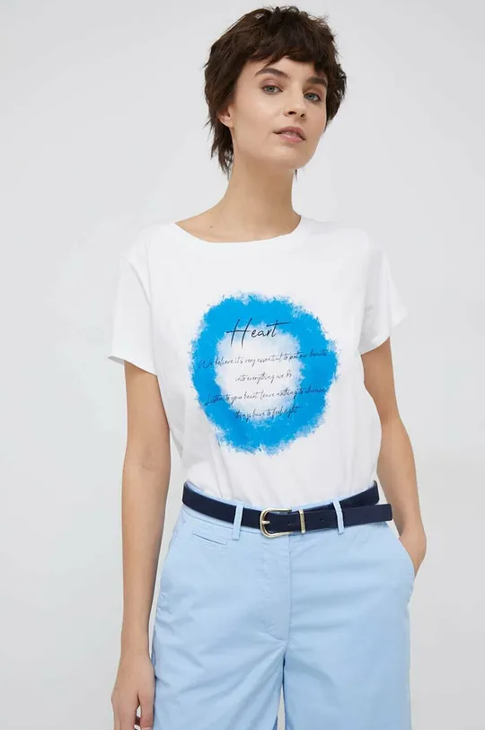 блакитний Бавовняна футболка Mos Mosh Жіночий