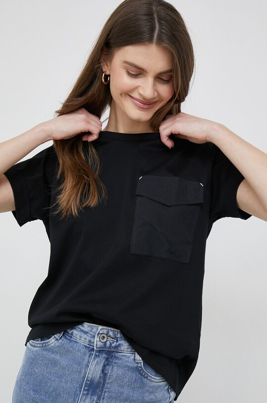 Бавовняна футболка Mos Mosh колір чорний | ANSWEAR.ua