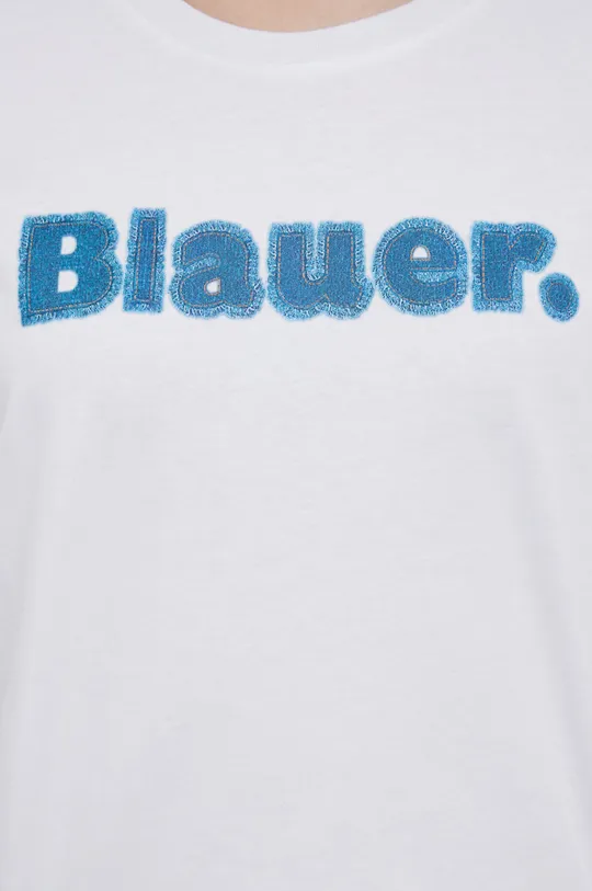 Blauer t-shirt bawełniany Damski